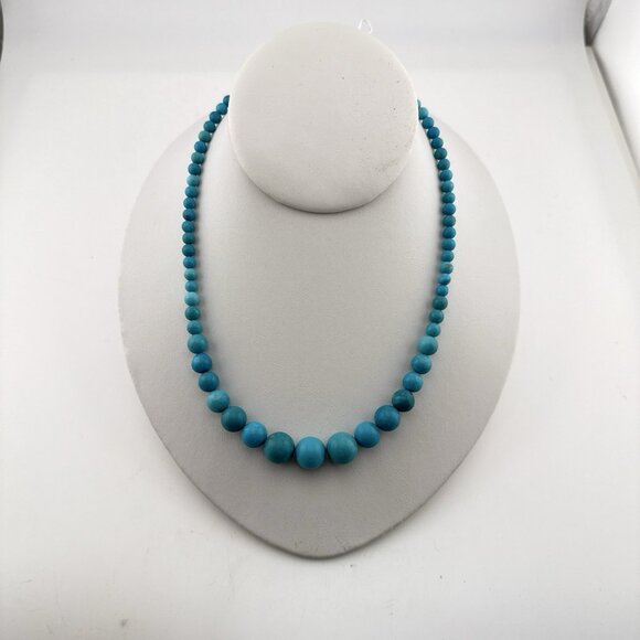 Jay King Necklace Turquoise Blue Graduated Round Sphere Sterling Silver DTR 925 - Picture 4 of 8